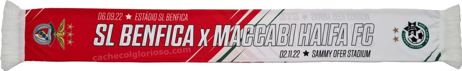 cachecol benfica maccabi haifa liga campeoes 2022-23