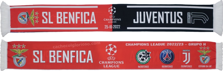 cachecol benfica juventus grupo liga campeoes 2022-23