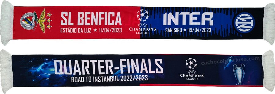 cachecol benfica inter milao liga campeoes 2022-23