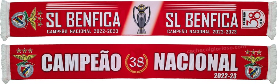 cachecol benfica 38 campeao nacional futebol 2022-23