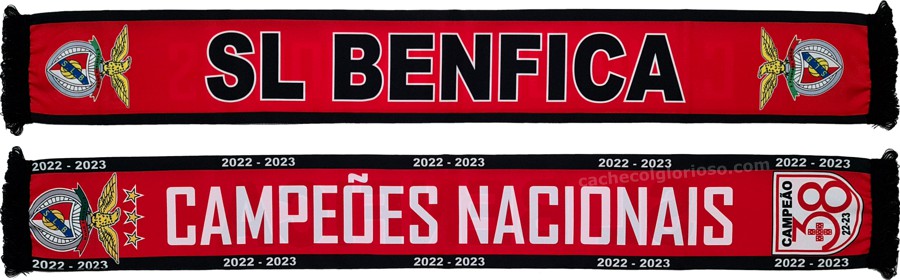 cachecol sl benfica 38 campeoes nacionais futebol 2022-23