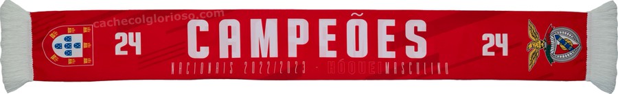 cachecol benfica campeoes hoquei 2022-23 24