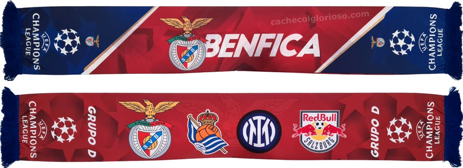 cachecol benfica grupo d liga dos campeoes 2023-24