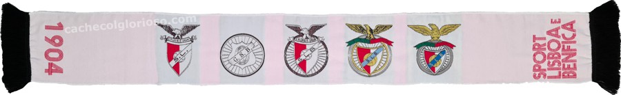 cachecol benfica 1904 emblemas branco