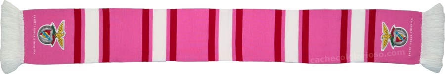 cachecol benfica listas rosa vermelho branco