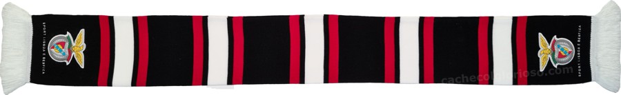 cachecol benfica listas preto vermelho branco