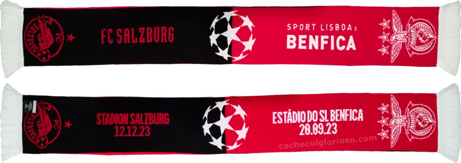 cachecol benfica salzburg liga dos campeoes 2023-24