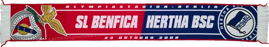 cachecol benfica hertha taca uefa 2008-09