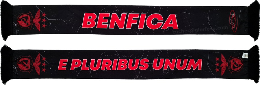 cachecol benfica e pluribus unum preto constelacoes oficial 2024-25