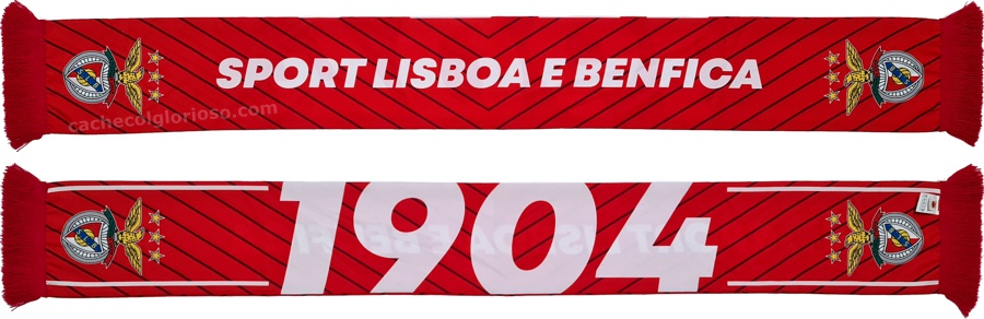 cachecol sport lisboa benfica vermelho 1904 oficial 2024-25