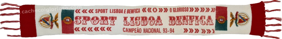 cachecol sport lisboa benfica campeao nacional 1993-94 antigo la