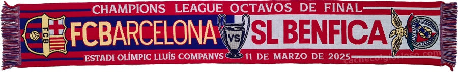 cachecol benfica barcelona liga dos campeoes 2024-25