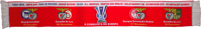 Cachecol Cachecóis Benfica Grupo B Taça Uefa 2008 2009