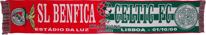Cachecol Cachecóis Benfica Celtic Champions League 2006-2007