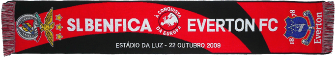 Cachecol Cachecóis Benfica Everton Liga Europa 2009-2010