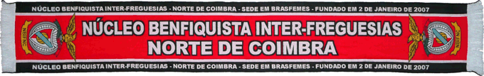 Cachecol Benfica Núcleo Benfiquista Inter-Freguesias Norte de Coimbra