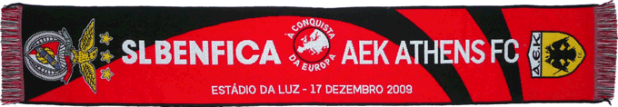 Cachecol Benfica AEK Liga Europa 2009-10