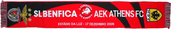 Cachecol Benfica AEK Liga Europa 2009-10