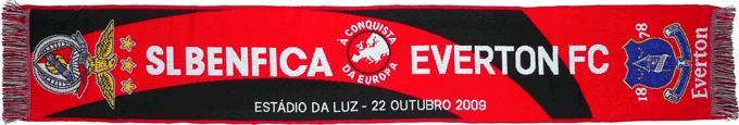 Cachecol Benfica Everton Liga Europa 2009-10