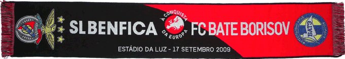 Cachecol Benfica Bate Borisov Liga Europa 2009-10