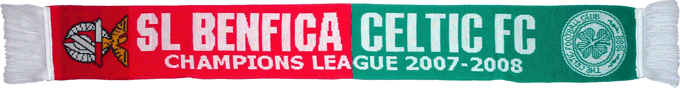 Cachecol Benfica Celtic Liga dos Campeões 2007-08