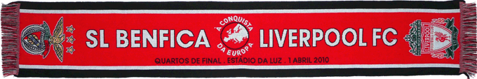 Cachecol Benfica Liverpool Liga Europa 2009-10