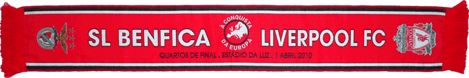Cachecol Benfica Liverpool Liga Europa 2009-10