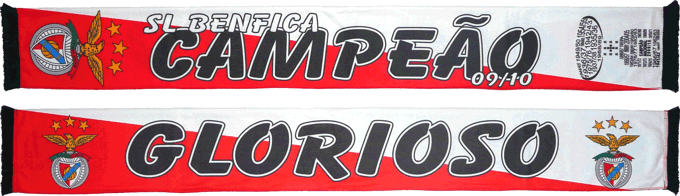 Cachecol SL Benfica Campeão 2009-10 Glorioso