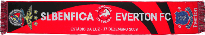 Cachecol Benfica Everton Liga Europa 2009/10 Data Errada