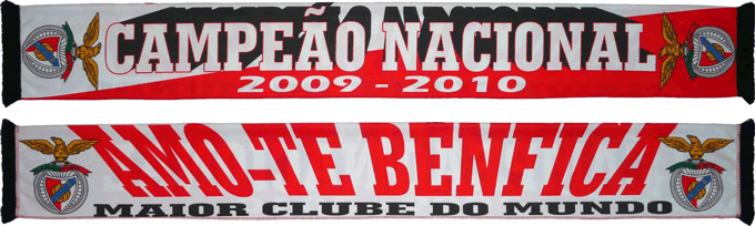 Cachecol Amo-te Benfica Campeão Nacional 2009-10