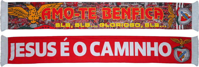Cachecol Amo-te Benfica SLB Glorioso Jesus é o Caminho