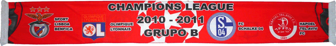 Cachecol Benfica Liga dos Campeões Grupo B 2010-11