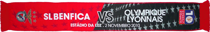 Cachecol Benfica Lyon Liga dos Campeões 2010-11