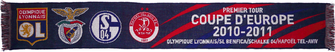 Cachecol Benfica Lyon Liga dos Campeões Grupo B 2010-11