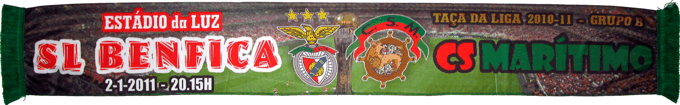 Cachecol Benfica Marítimo Taça da Liga 2010-11