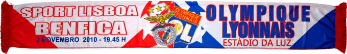Cachecol Benfica Lyon Liga Campeoes 2010-11