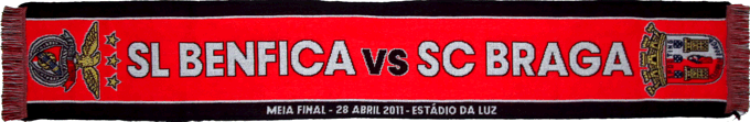 Cachecol Benfica Braga Liga Europa 2010-11