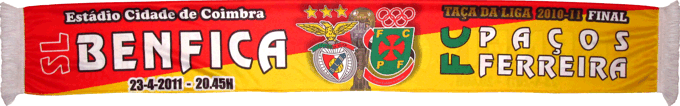 Cachecol Benfica Paços de Ferreira Taça da Liga 2010-11