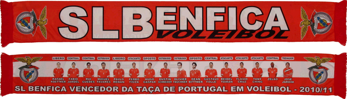 Cachecol Benfica Vencedor Taça de Portugal Voleibol 2010-11