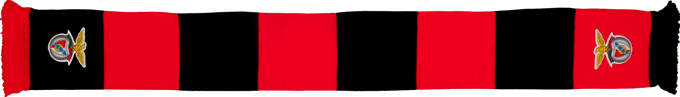 Cachecol Benfica Listado Vermelho Negro