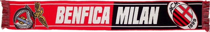 Cachecol Benfica AC Milan Liga Campeões 2007-08