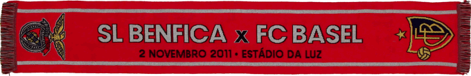 Cachecol Benfica Basileia Liga dos Campeões 2011-12