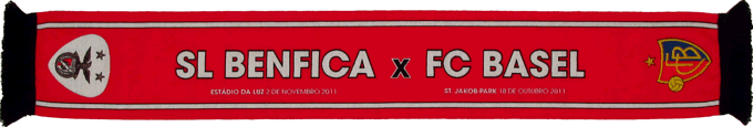 Cachecol Benfica Basileia Liga dos Campeões 2011-12