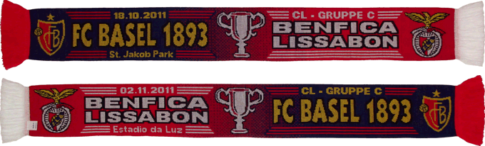 Cachecol Benfica Basileia Liga Campeões 2011-12