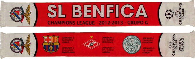 Cachecol Benfica Liga Campeões Grupo G 2012-13