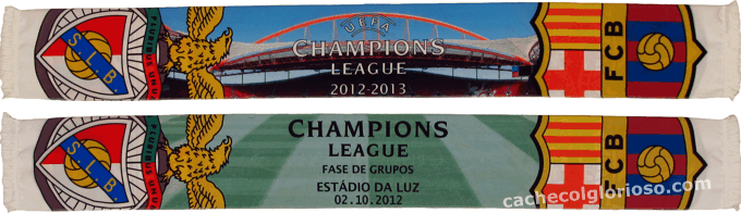 Cachecol Benfica Barcelona Liga dos Campeões 2012-13