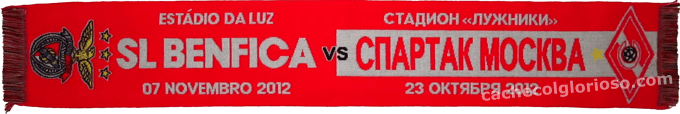Cachecol Benfica Spartak Moscovo Liga dos Campeões 2012-13