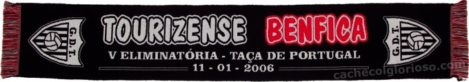 cachecol benfica tourizense taça de portugal 2005-06