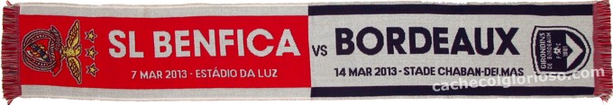 Cachecol Benfica Bourdeaux Liga Europa 2012-13