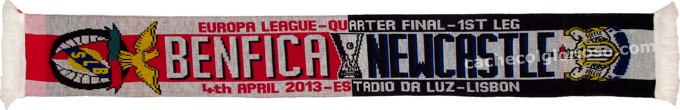 cachecol benfica newcastle liga europa 2012-13